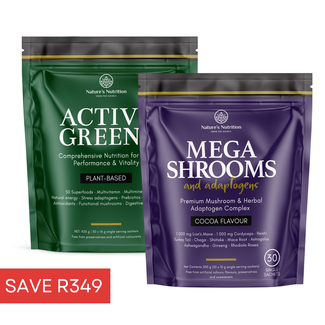 1 x Active Greens + 1 x Mega Shrooms