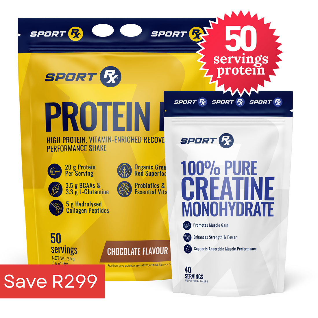 2KG PROTEIN Rx + FREE 200g CREATINE MONOHYDRATE