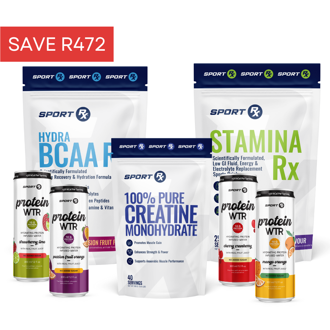 1 X HYDRA BCAA + 1 x CREATINE + 1 x STAMINA Rx + 4 x Protein WTR