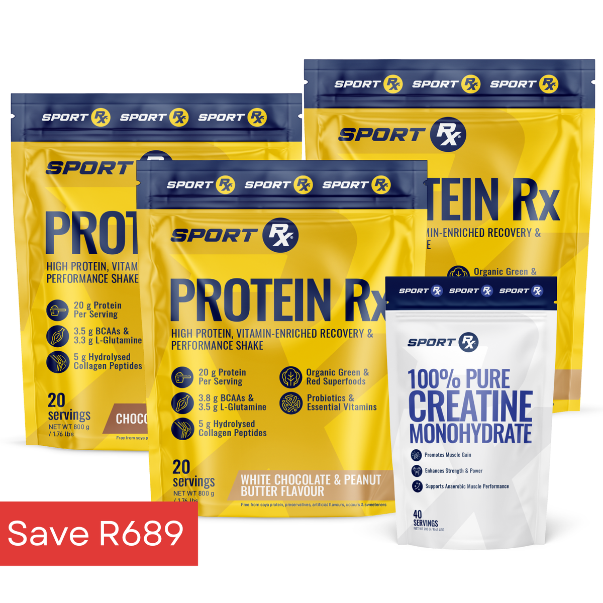3 x PROTEIN Rx + 200g Creatine