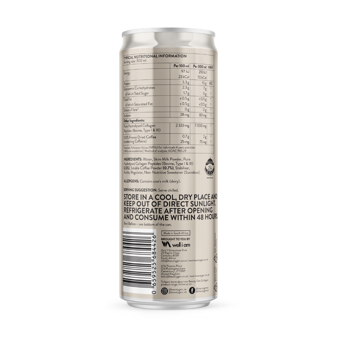 Can with nutritional information and storage instructions on a white background