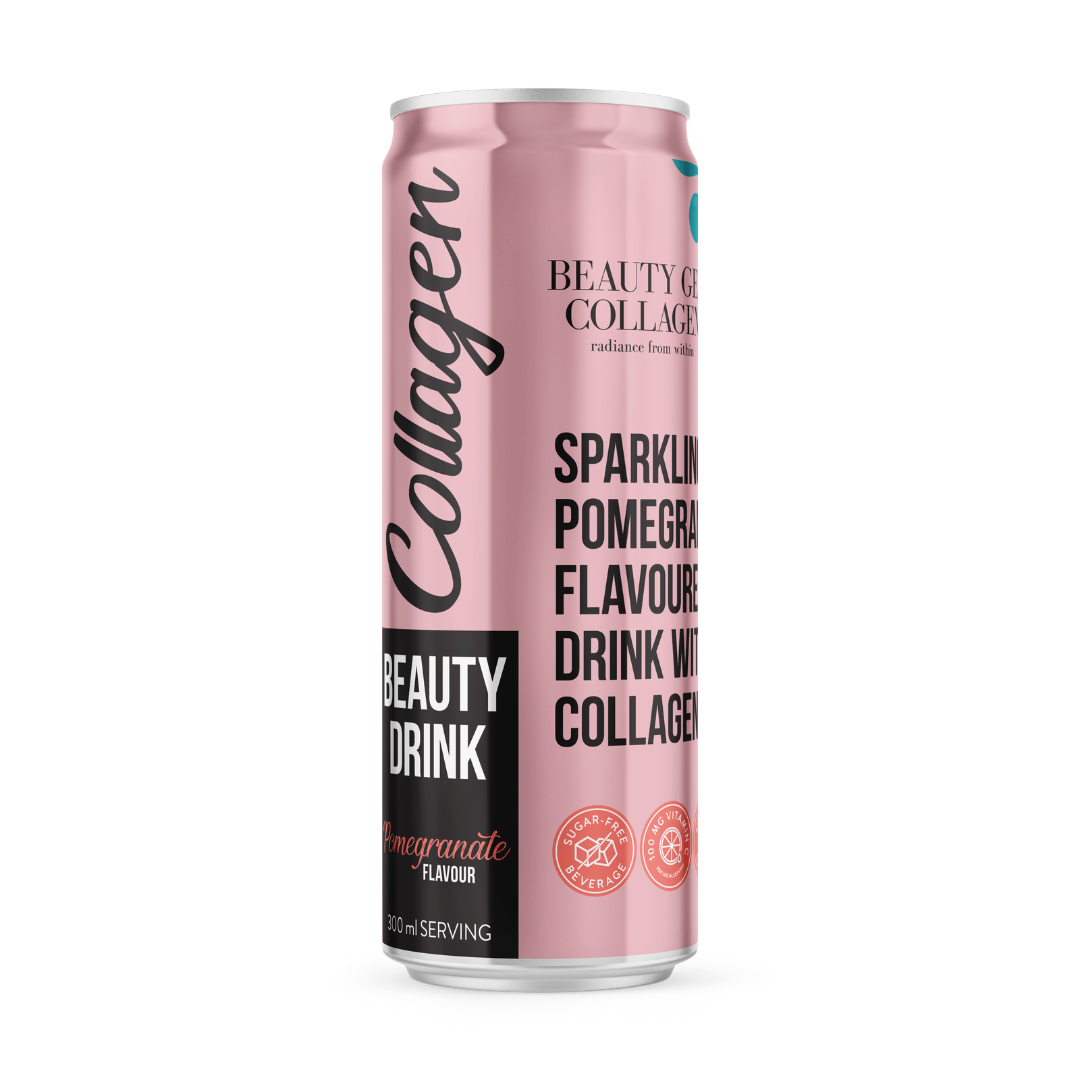 Pomegranate Collagen Can drink with white background