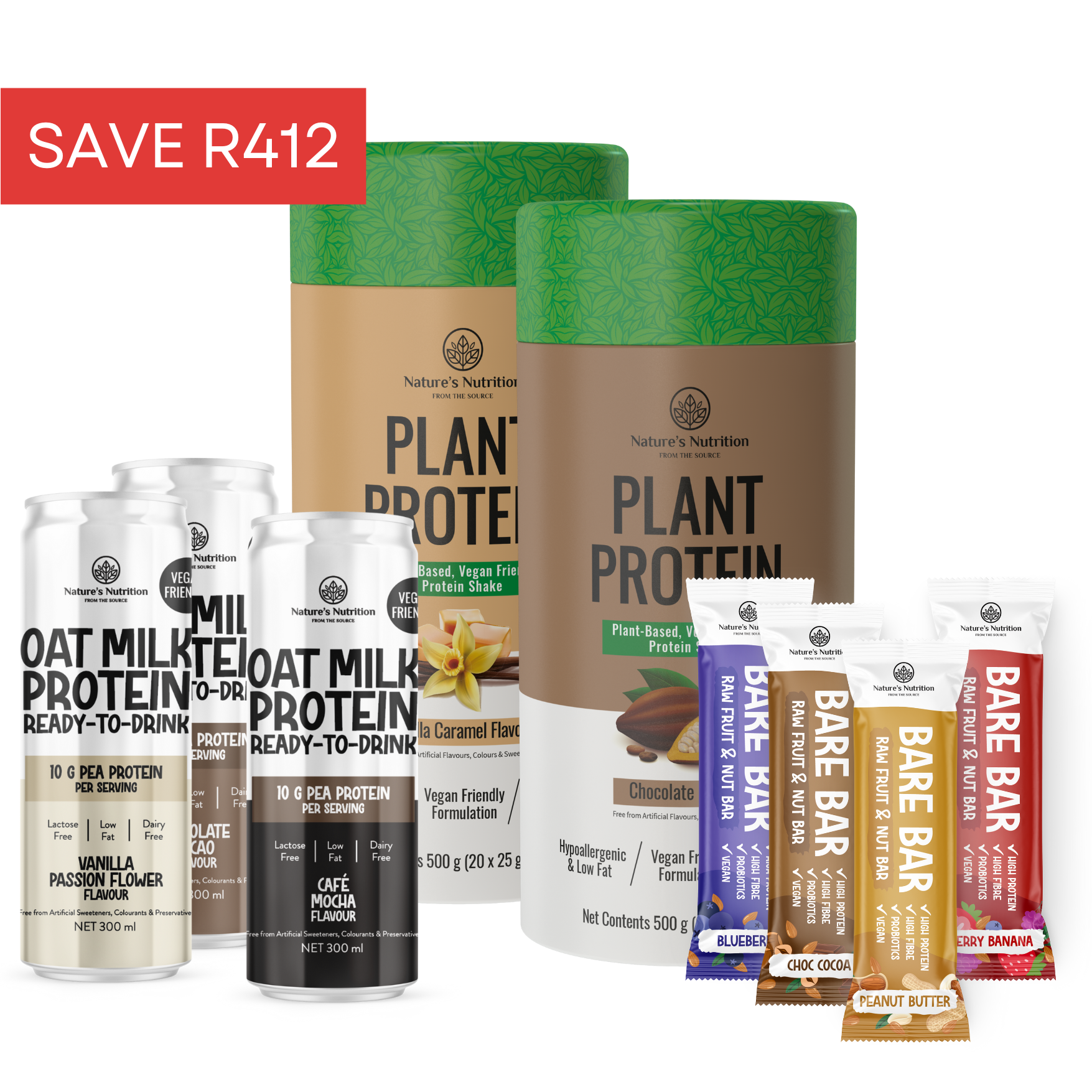 2 x Plant Protein + 4 x Bare Bars + 3 x Oat Milk Cans