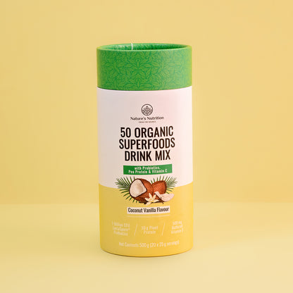 50 Organic Superfoods Drink Mix | Coconut Vanilla - well i am store
