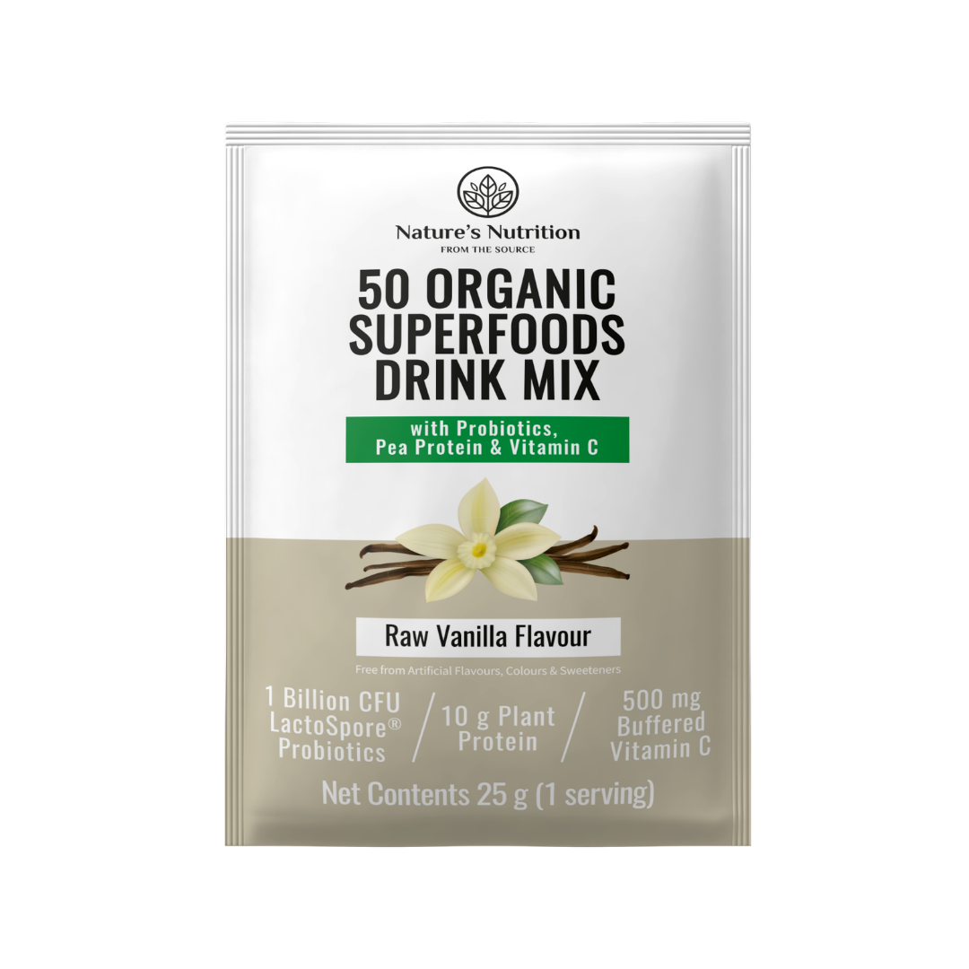 50 Organic Superfoods Drink Mix Box | Raw Vanilla