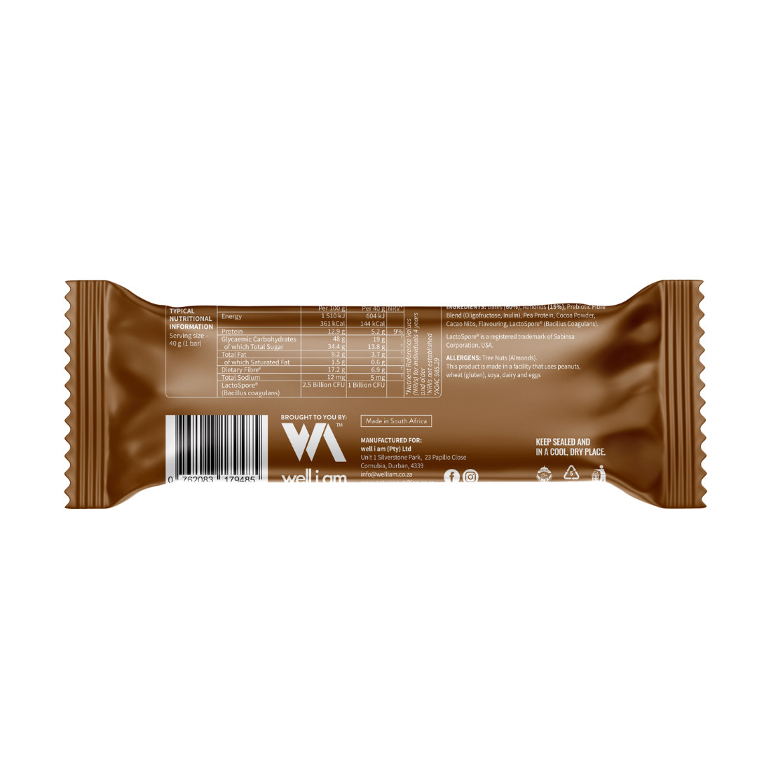 Chocolate bar with visible brand logo on a white background