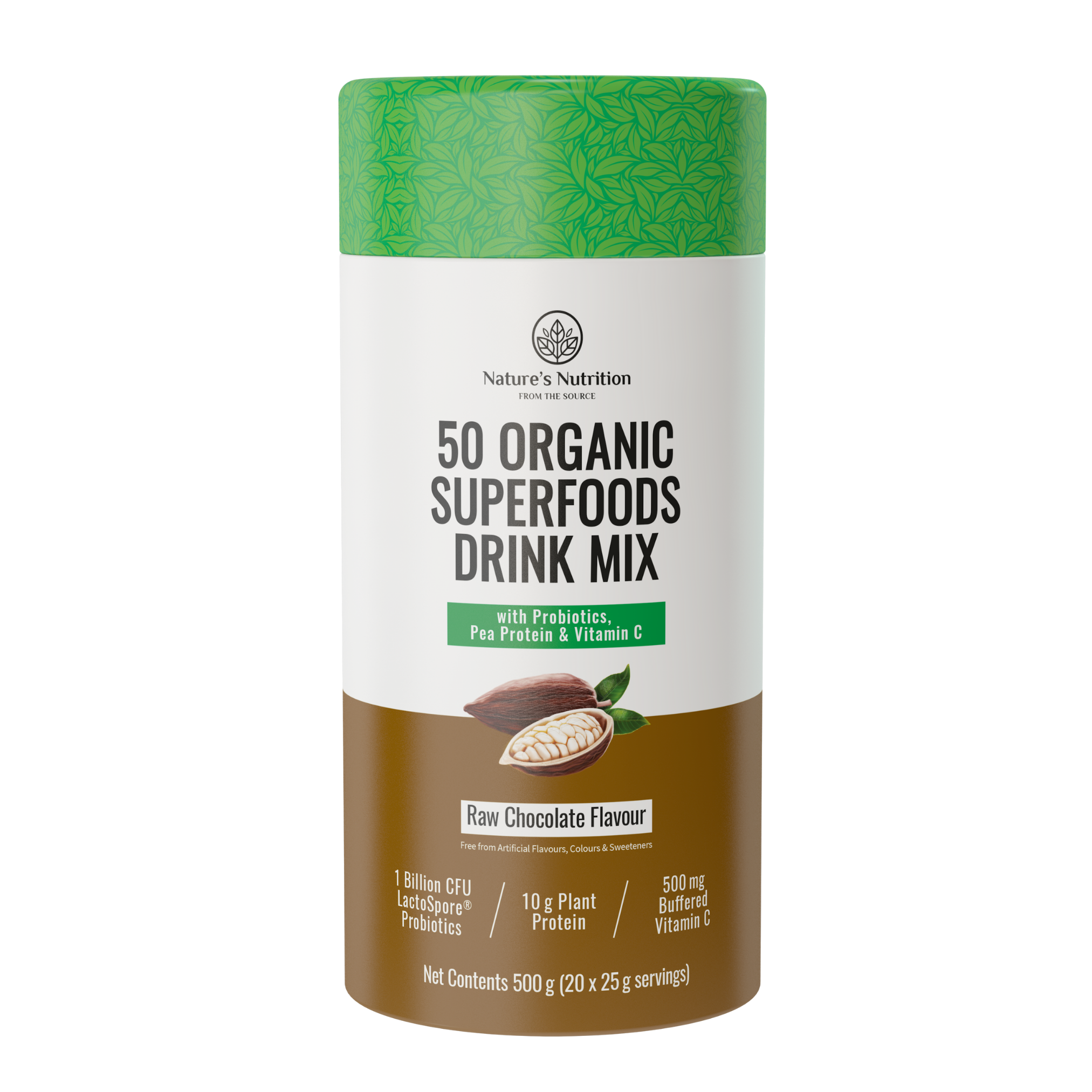 Natures Nutrition 50 organic superfoods chocolate