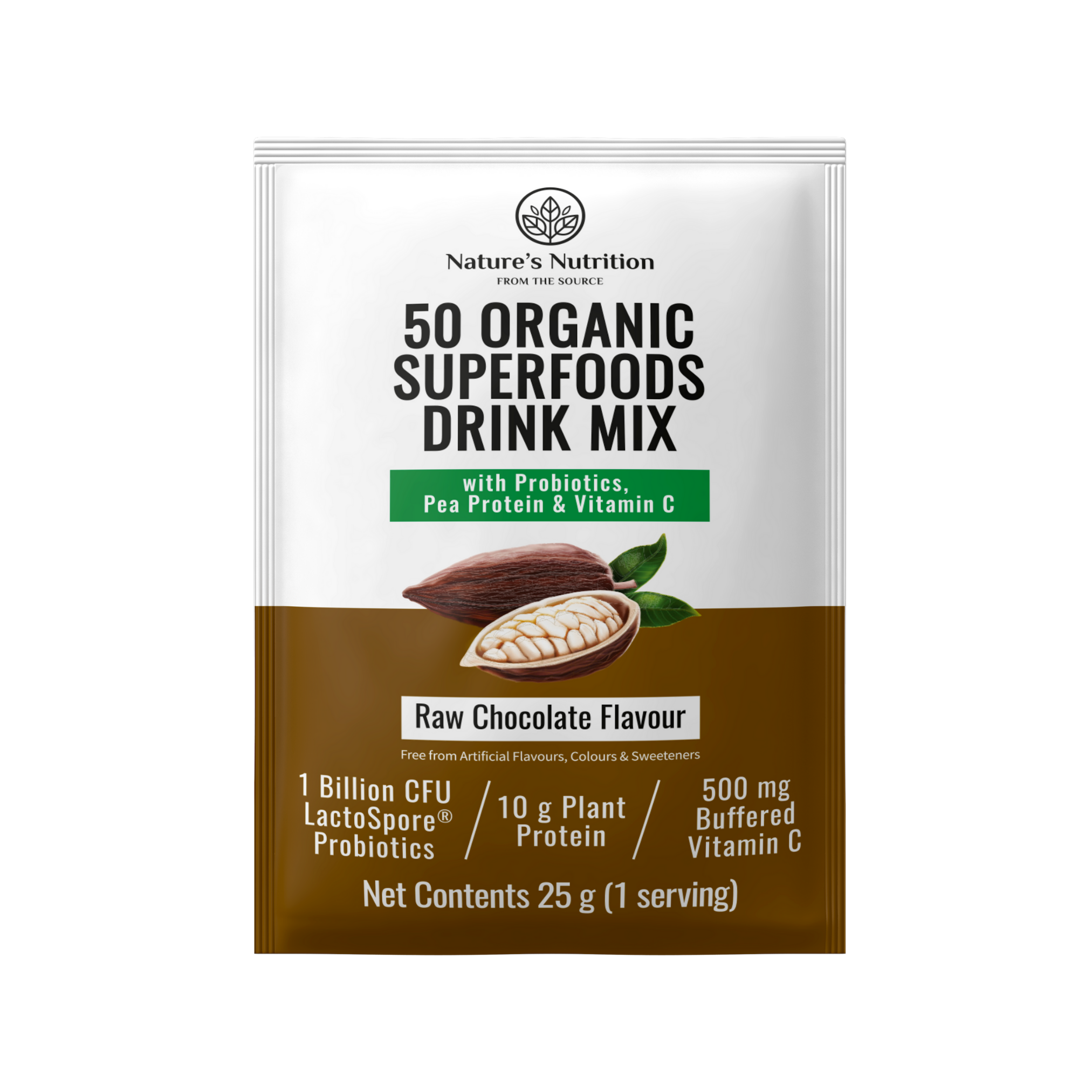 Nature’s Nutrition | 50 Organic Superfoods Drink Mix Sachets | Variety Pack