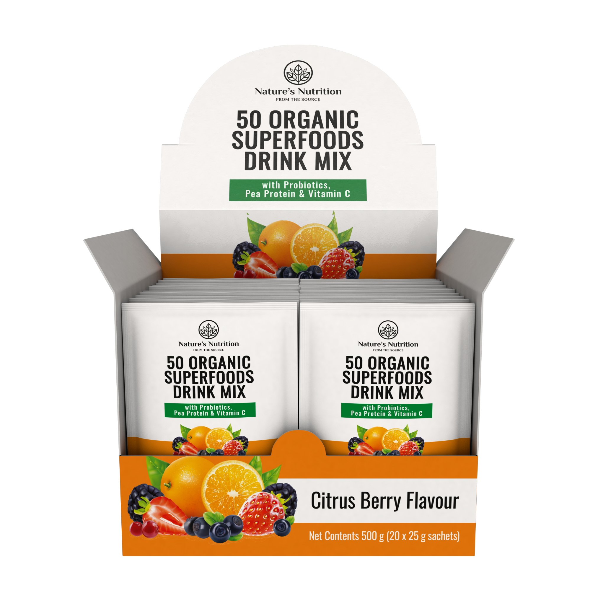 Natures Nutrition 50 organic superfoods citrus berry box