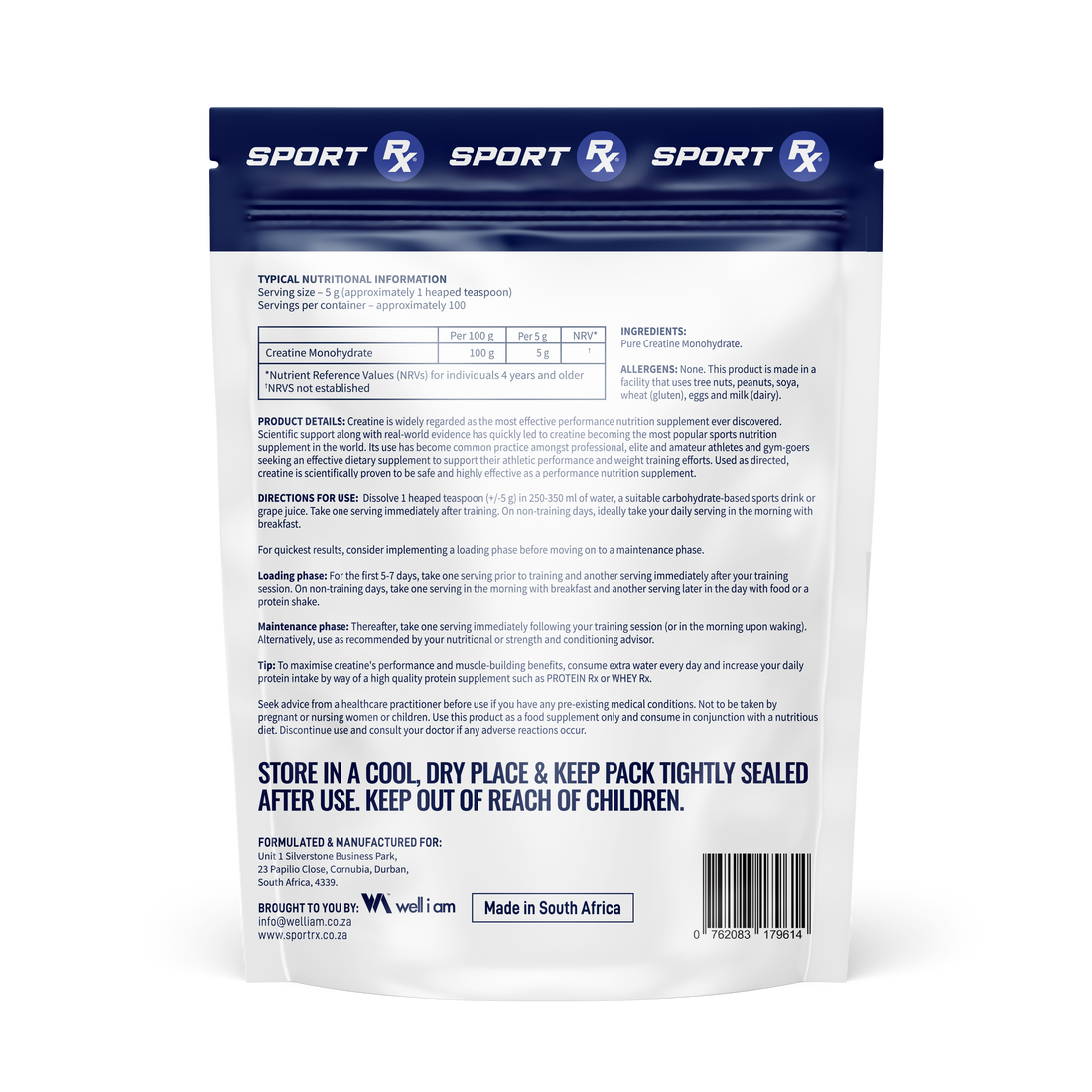 100% Pure Creatine Monohydrate (500g)