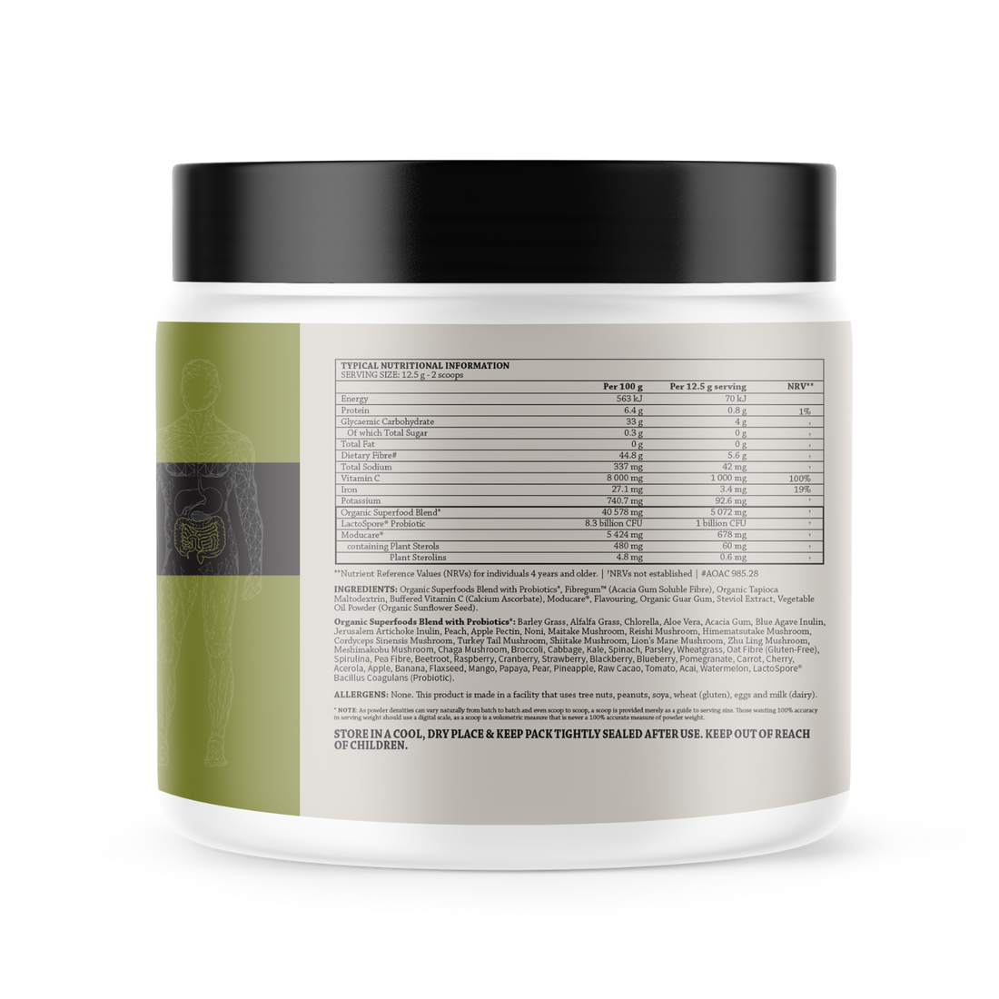 Remedy Greens Supersterol Immune 375g Back