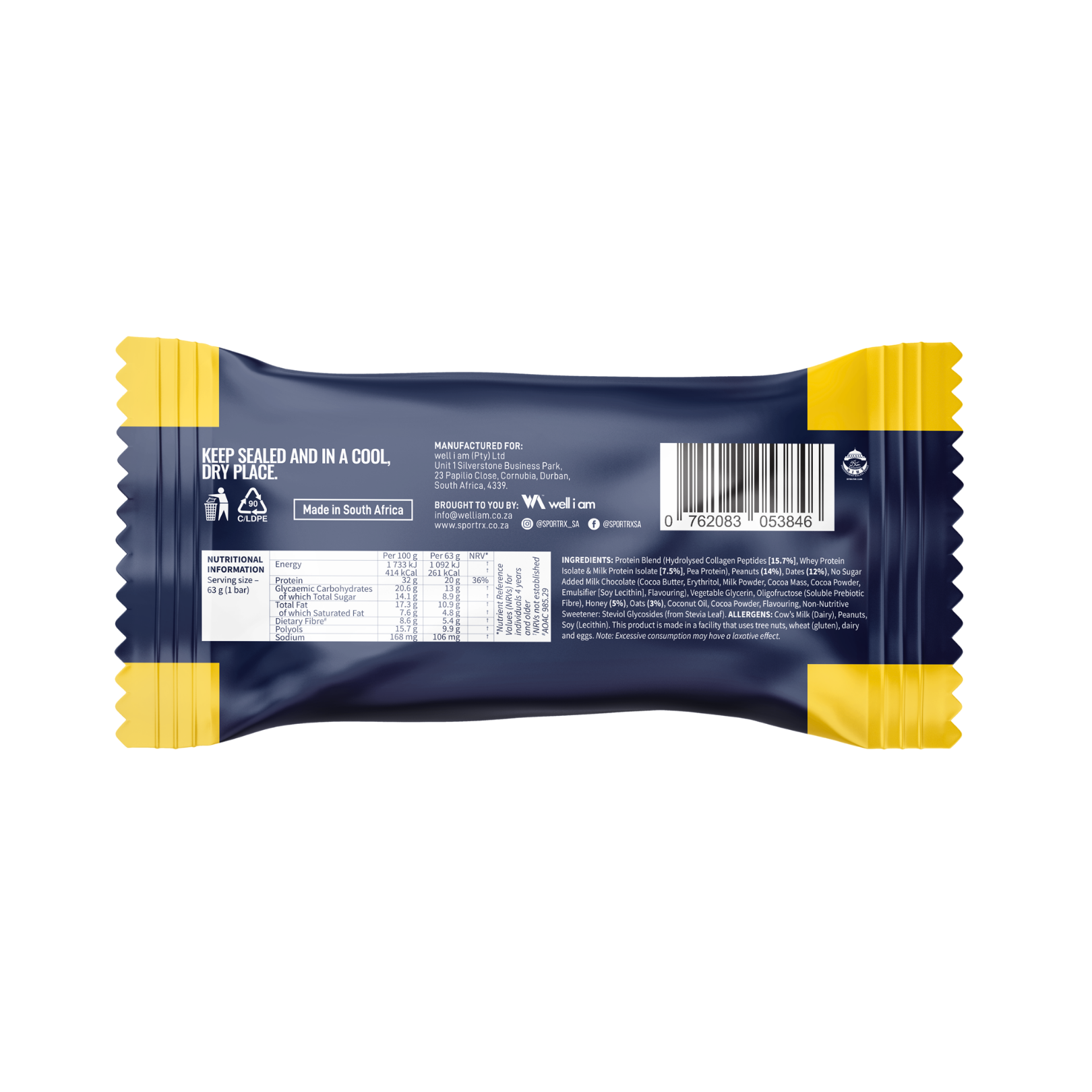 SPORT Rx | Real Food Bar Shipper | Choc Peanut