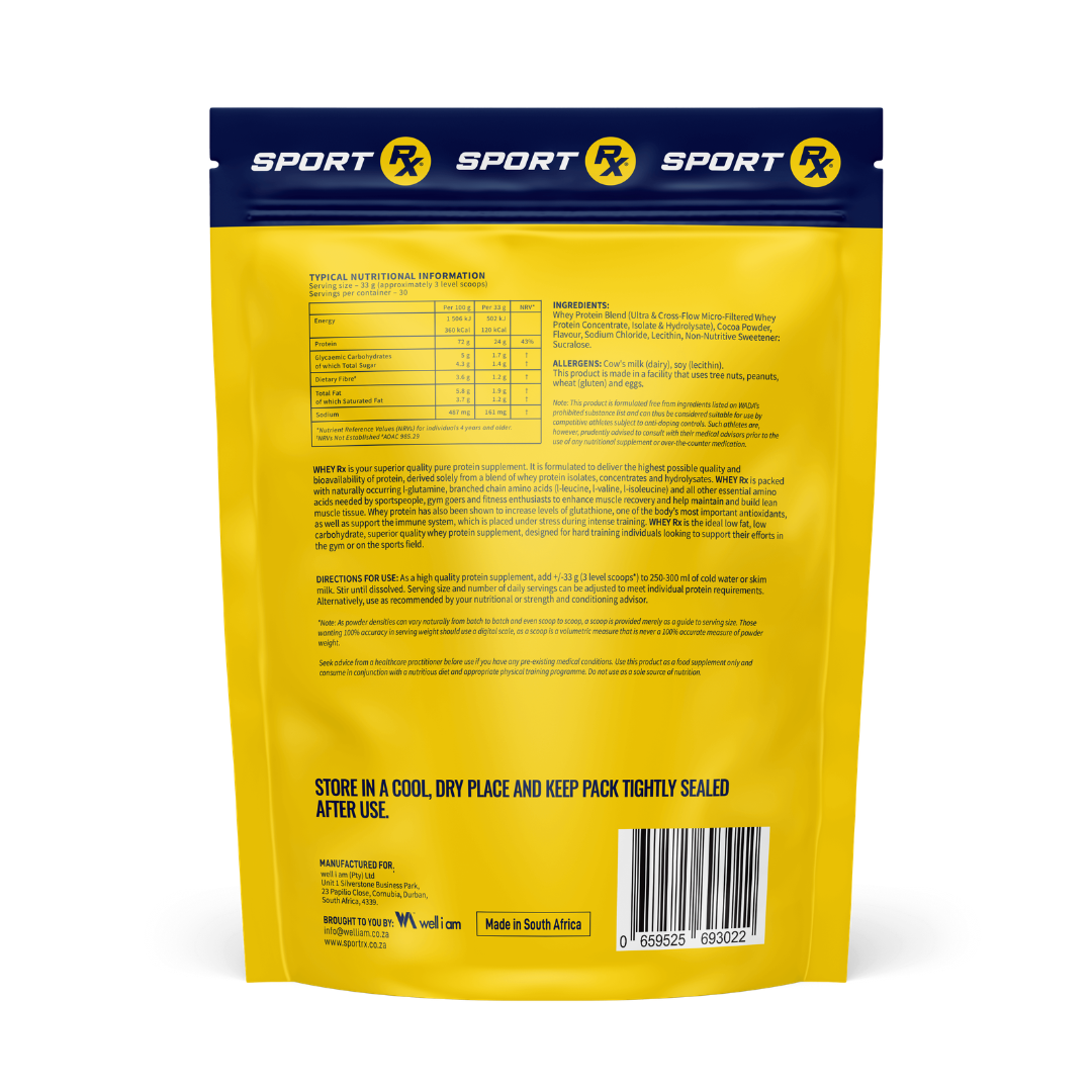 Yellow package with Sport Rx branding on a white background