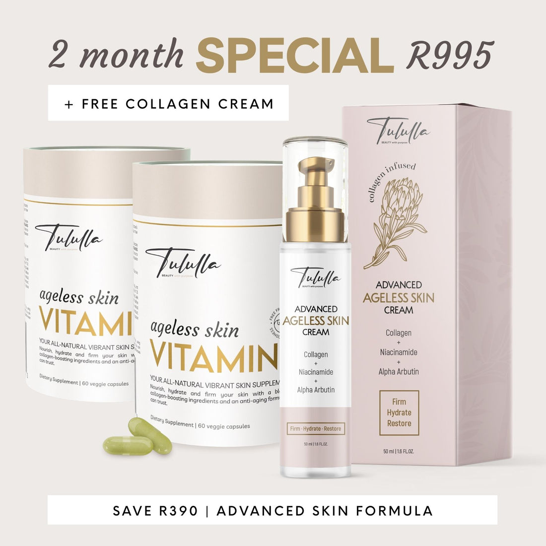 2 x Skin VITAMINS + Collagen Cream