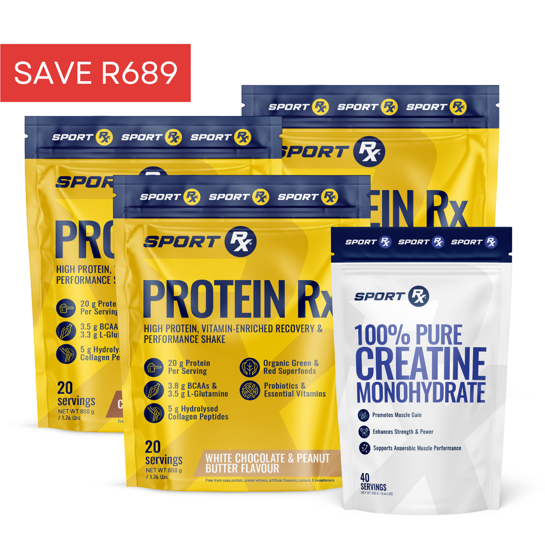 3 x PROTEIN Rx + 100% PURE CREATINE MONOHYDRATE