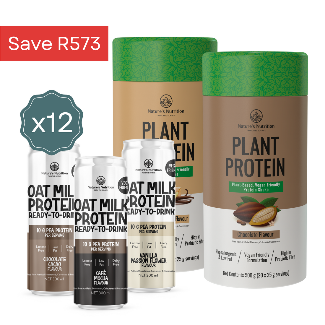 2 x Plant Protein + 12 Oat Milk Cans