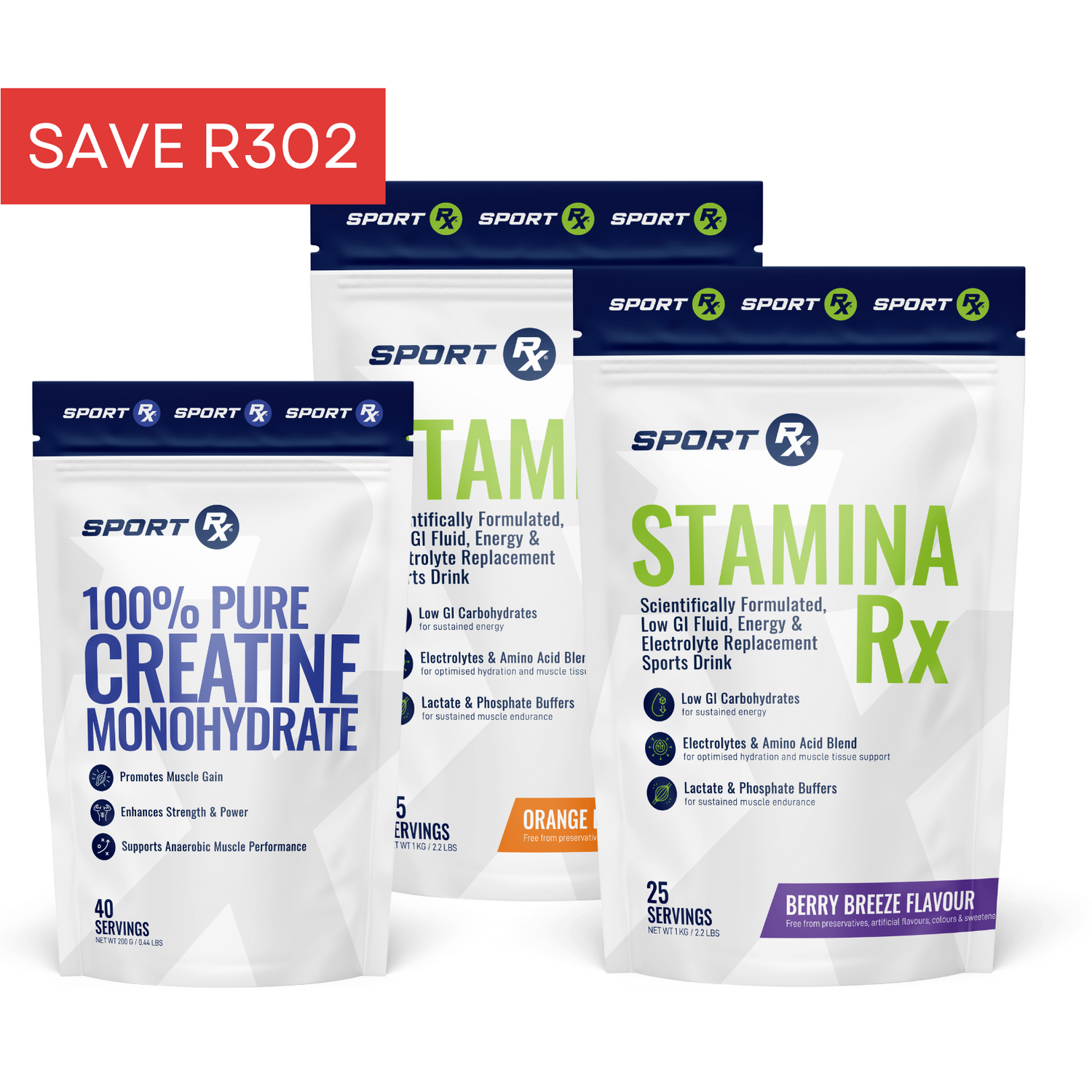 2 x STAMINA Rx + 100% PURE CREATINE MONOHYDRATE