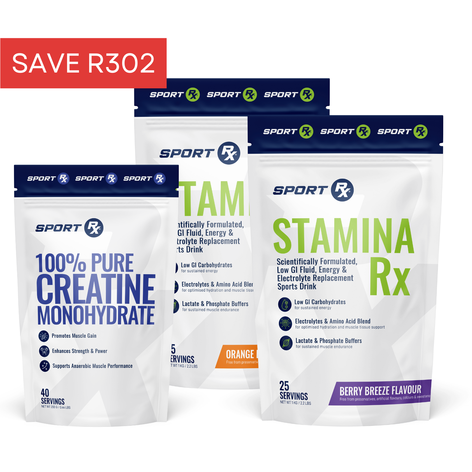 2 x STAMINA Rx + 100% PURE CREATINE MONOHYDRATE