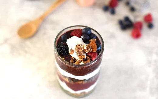 Berry collagen yoghurt parfait