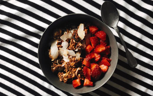 Strawberry baked oatmeal with collagen