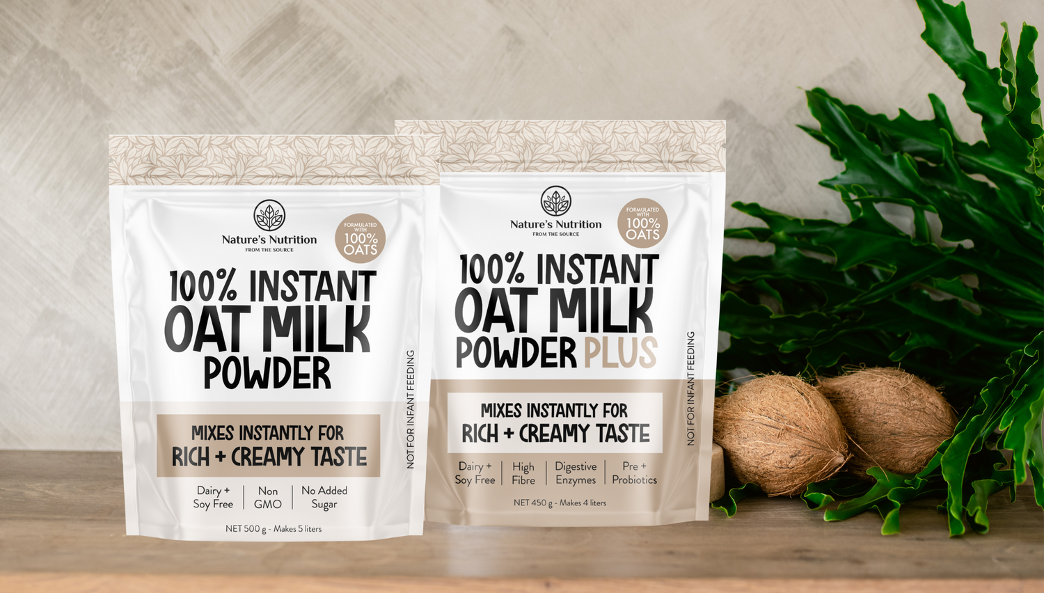 Oat Milk Powder and Oat Milk Powder Plus by Nature&