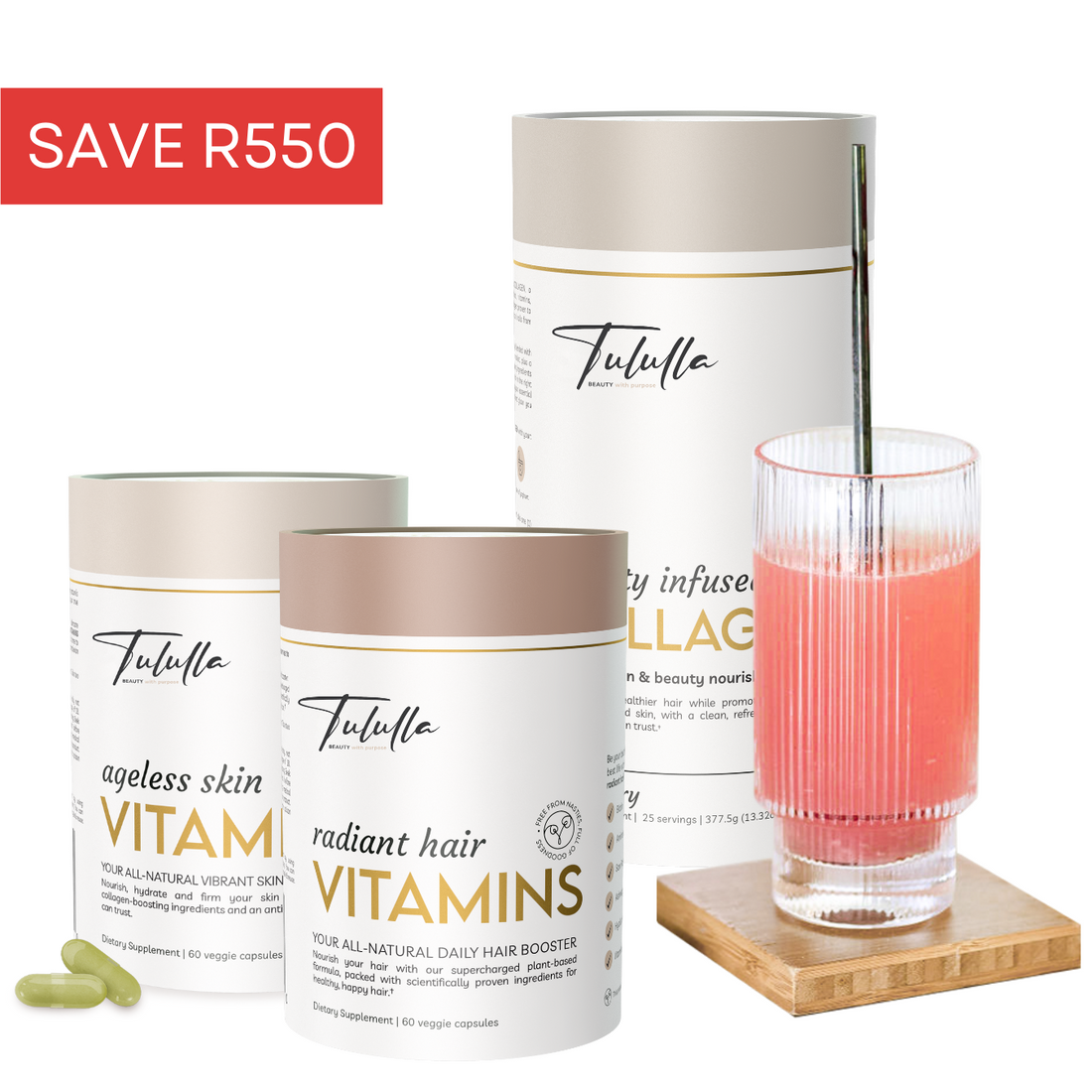 1 x Ageless Skin VITAMINS + 1 x Radiant Hair VITAMINS + 1 x Beauty Infused Collagen