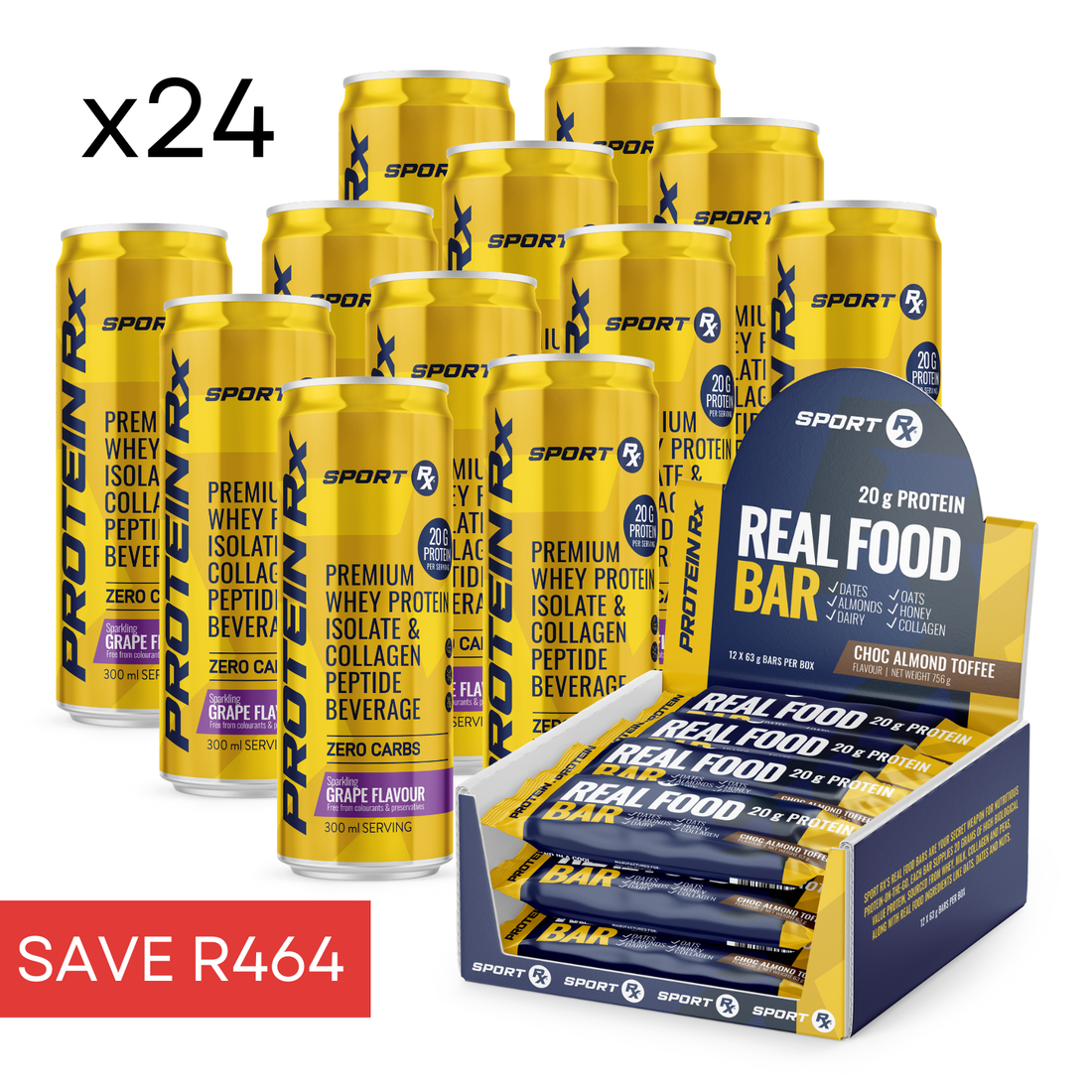 24 x ISO Whey Cans + FREE Box of Bars