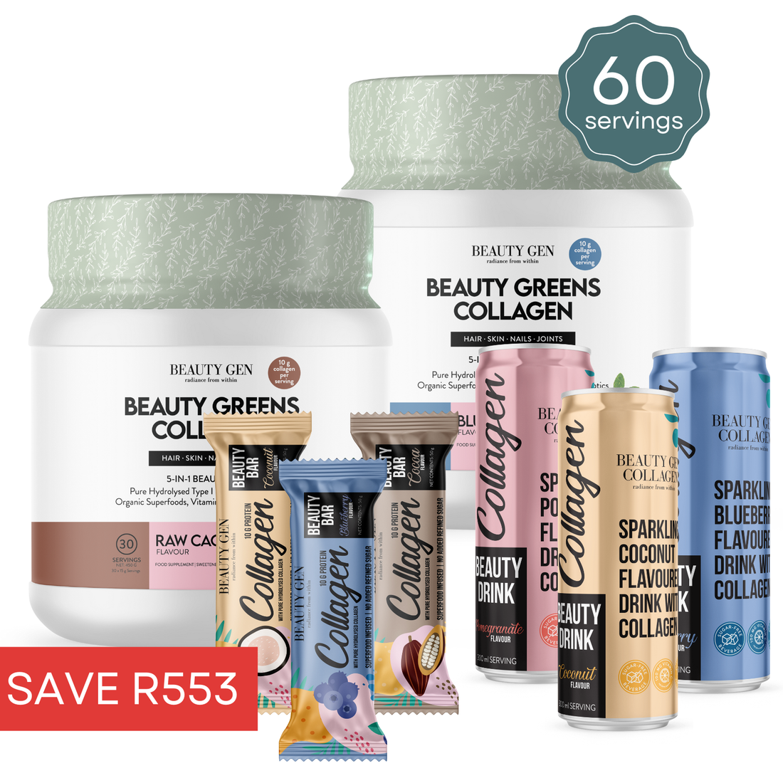 2 x Beauty Greens + 3 x Bars + 3 x Drinks