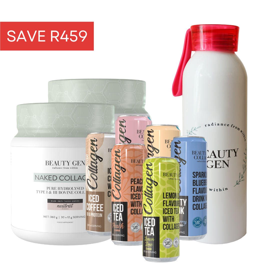 2 x Naked Collagen + 6 Collagen Drinks + Beautygen Metal Bottle