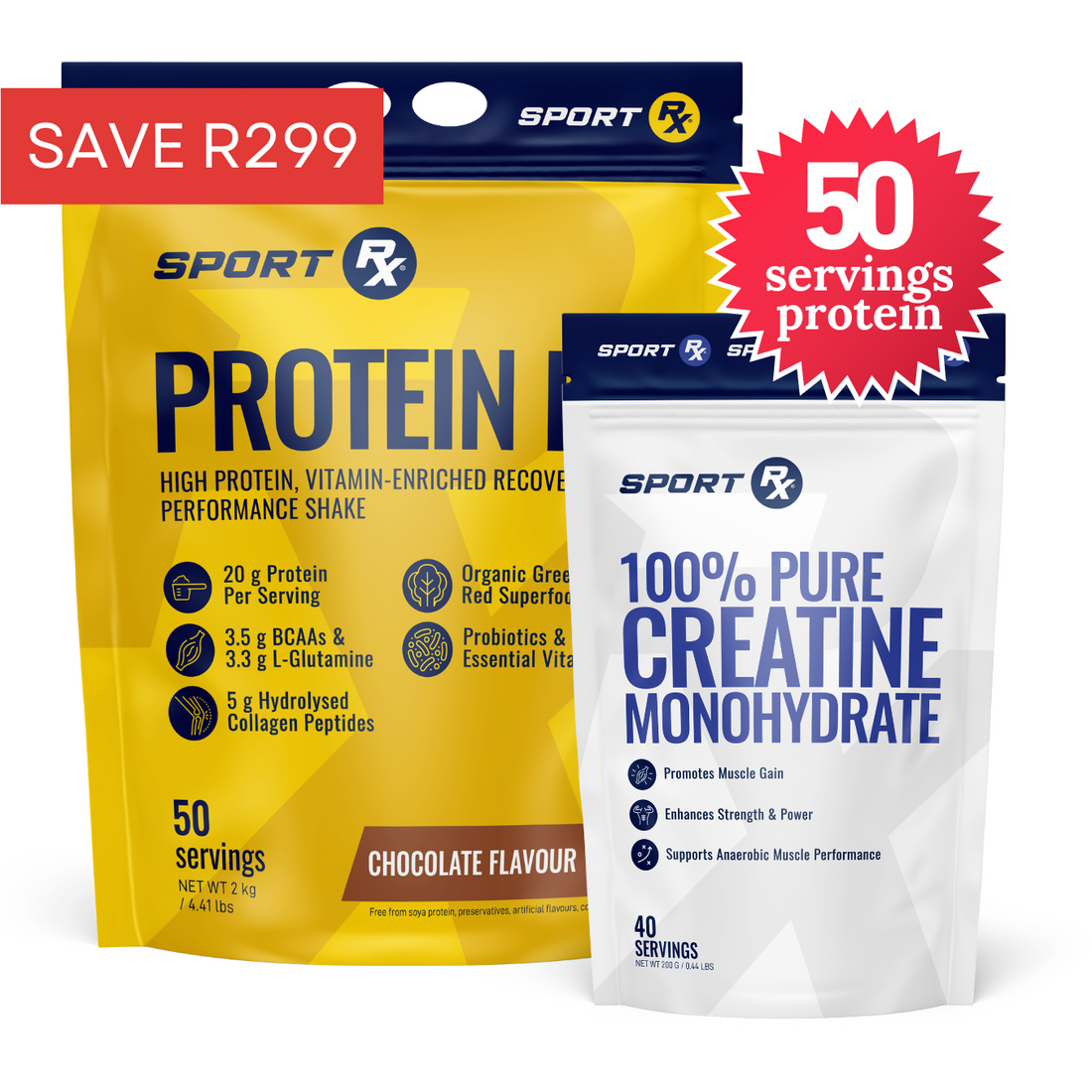 2KG PROTEIN Rx + FREE 200g CREATINE MONOHYDRATE