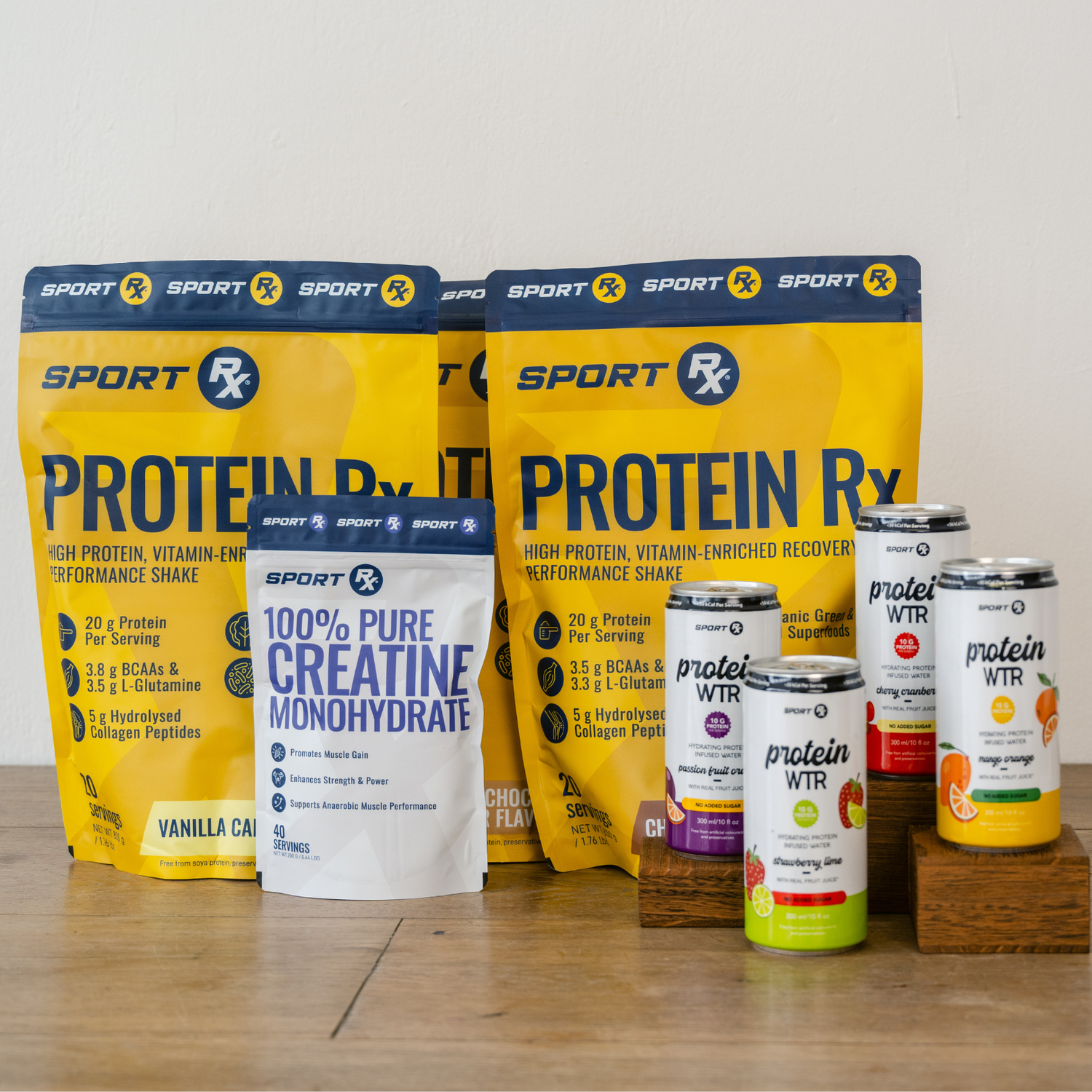 3 x PROTEIN Rx + 1 x CREATINE MONOHYDRATE + 4 x Protein WTR
