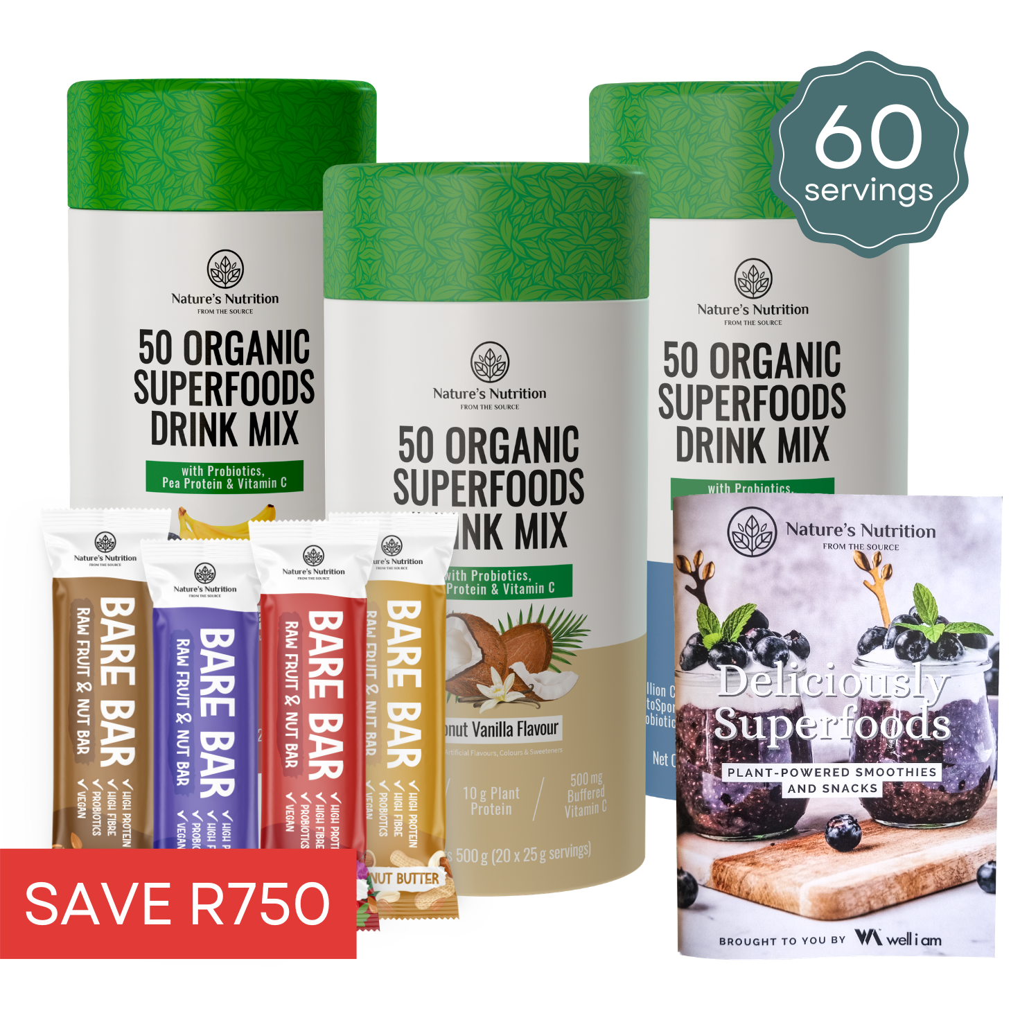 3 x Superfoods + 4 x Bare Bars + Recipe Book