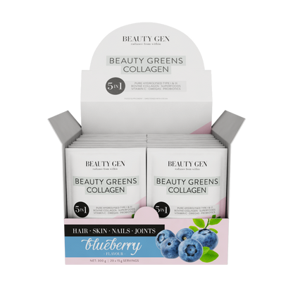 Beauty Greens Collagen Sachets, Blueberry