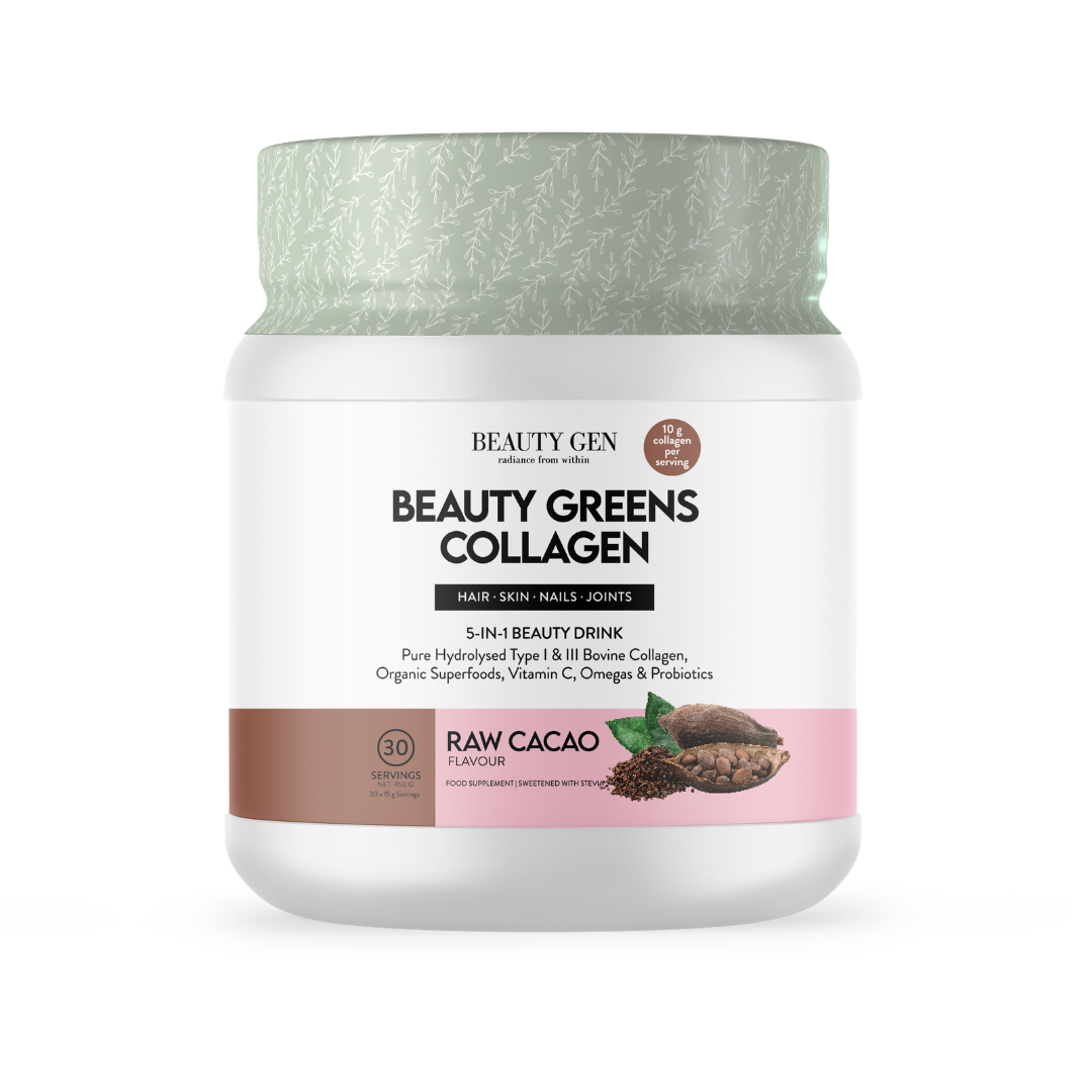 Beauty Gen Beauty Greens Collagen container on a white background