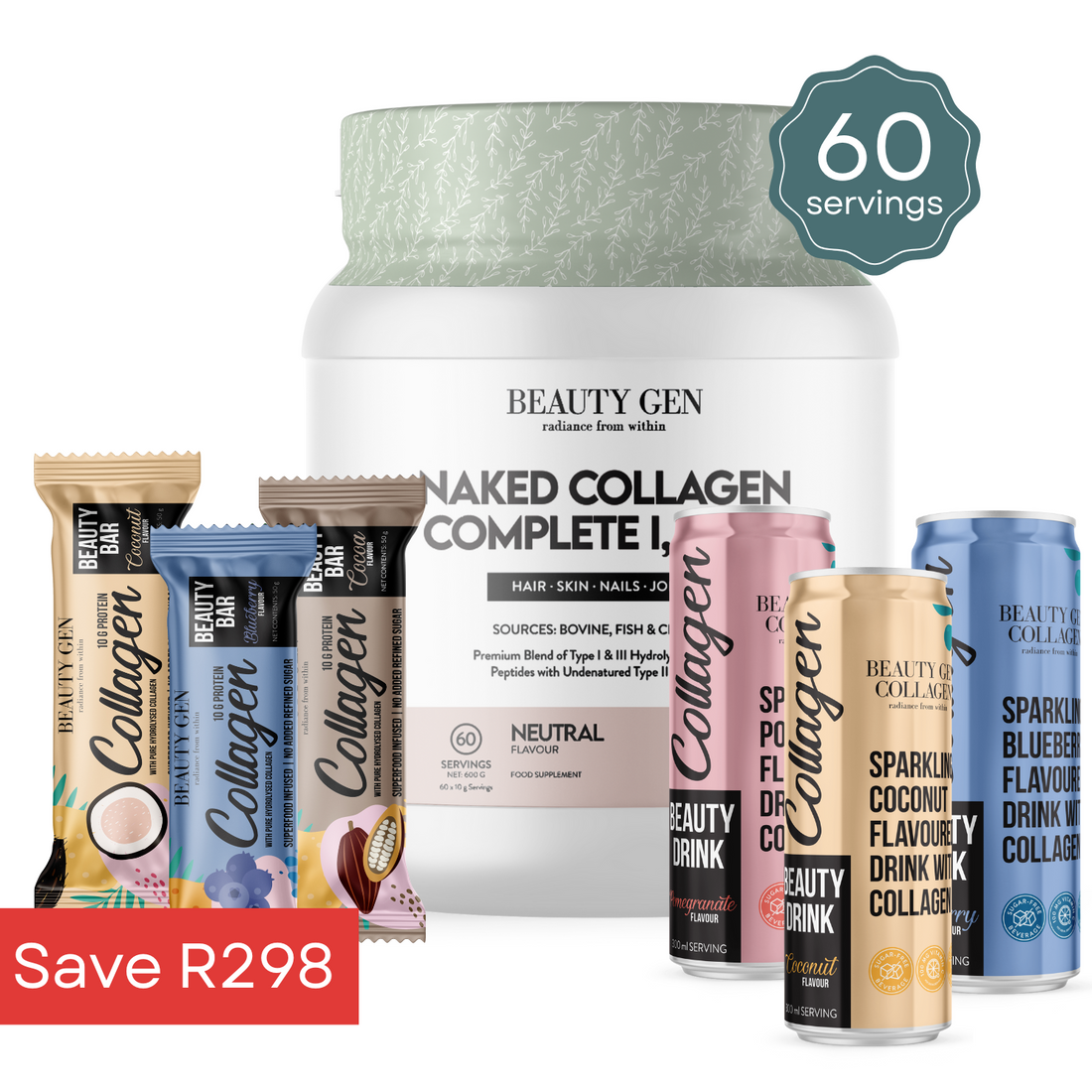 Naked Collagen Complete + 3 FREE Bars + 3 FREE Cans