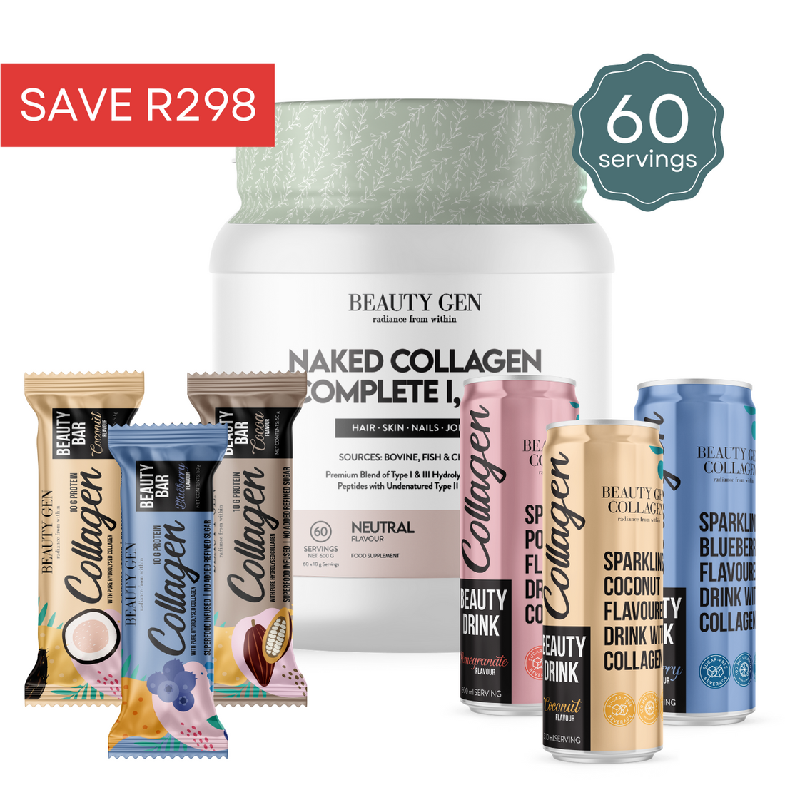 Naked Collagen Complete + 3 FREE Bars + 3 FREE Cans