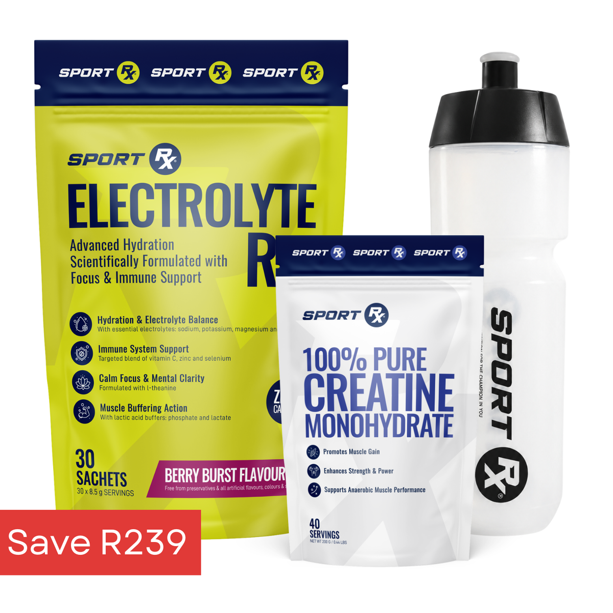 ELECTROLYTE Rx + 200g Creatine + Bottle