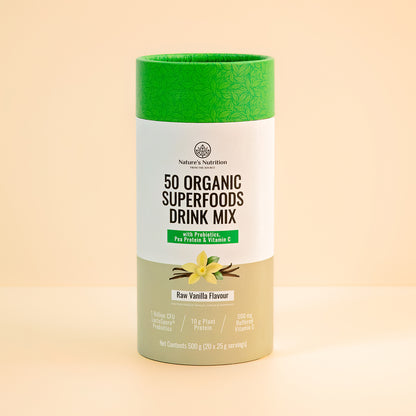 50 Organic Superfoods Drink Mix | Raw Vanilla - well i am store