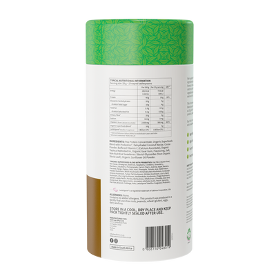 Natures Nutrition 50 organic superfoods chocolate nutritional table