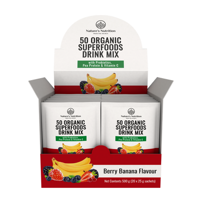 Natures Nutrition 50 organic superfoods berry banana box