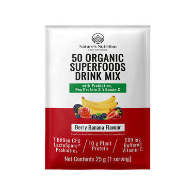 Nature’s Nutrition | 50 Organic Superfoods Drink Mix Sachets | Variety Pack