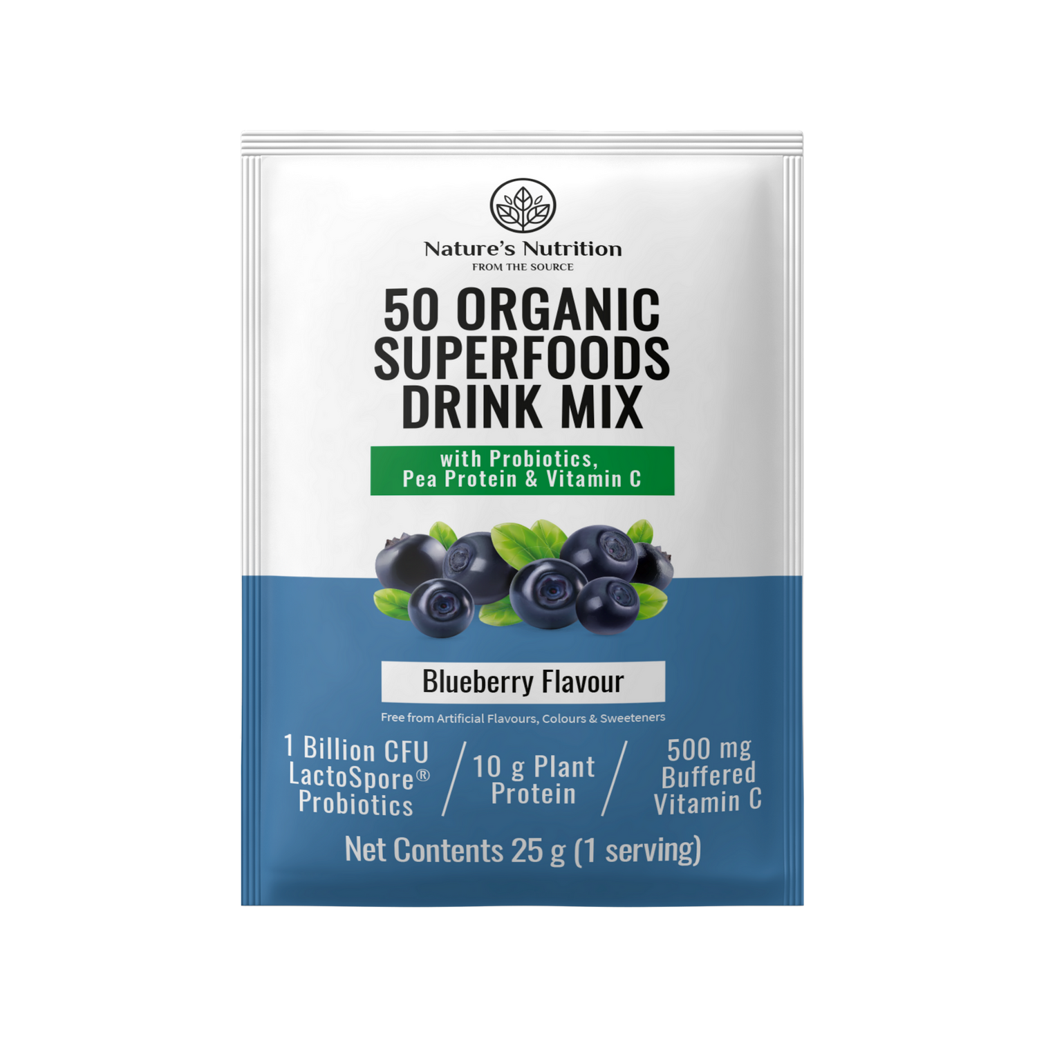 Nature’s Nutrition | 50 Organic Superfoods Drink Mix Sachets | Variety Pack