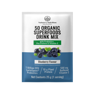 Nature’s Nutrition | 50 Organic Superfoods Drink Mix Sachets | Variety Pack