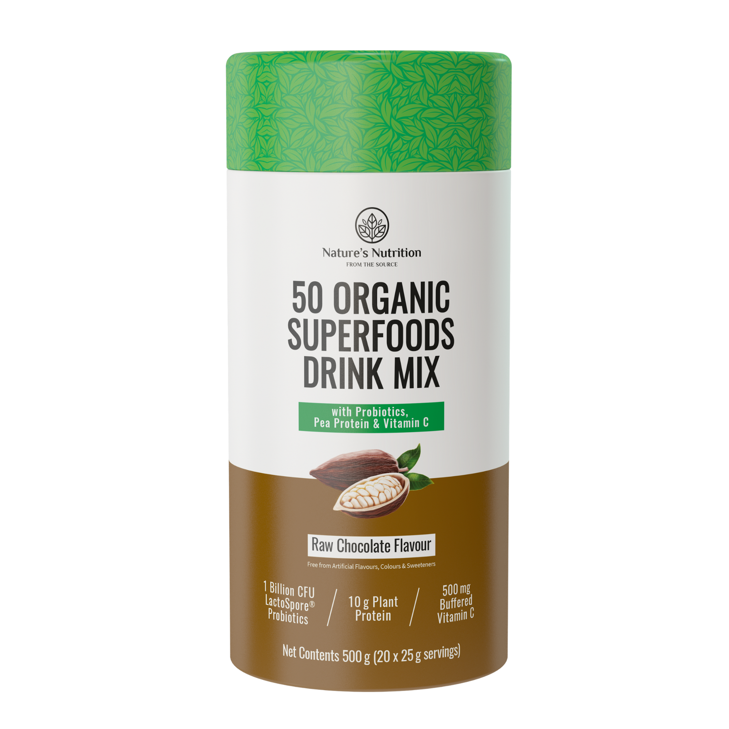 Natures Nutrition 50 organic superfoods chocolate