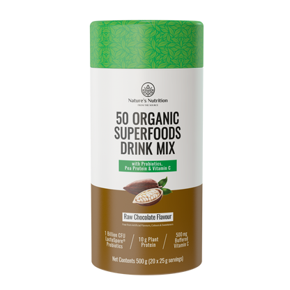 Natures Nutrition 50 organic superfoods chocolate