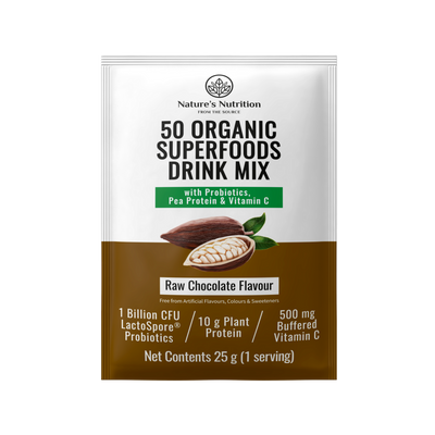 Natures Nutrition 50 organic superfoods chocolate sachet