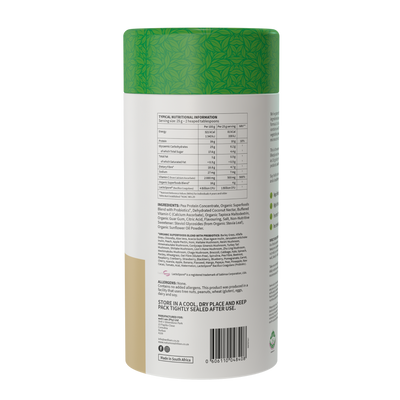 Natures Nutrition 50 organic superfoods coconut vanilla nutritional table