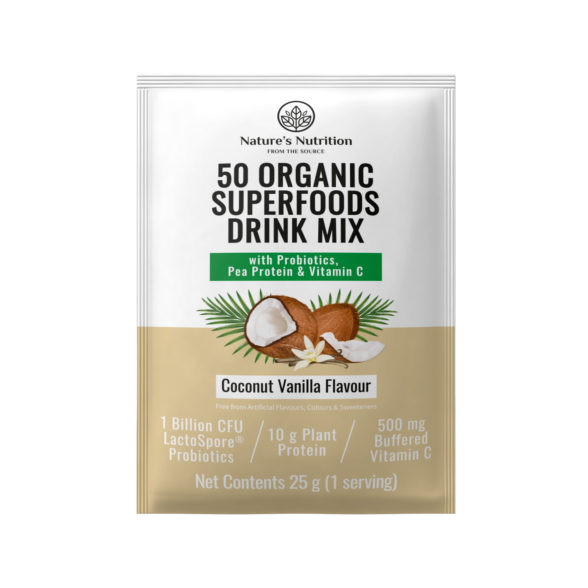 Nature’s Nutrition | 50 Organic Superfoods Drink Mix Sachets | Variety Pack