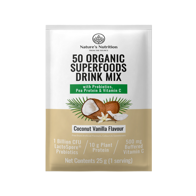 Nature’s Nutrition | 50 Organic Superfoods Drink Mix Sachets | Variety Pack