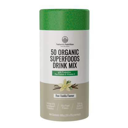 Natures Nutrition 50 organic superfoods raw vanilla